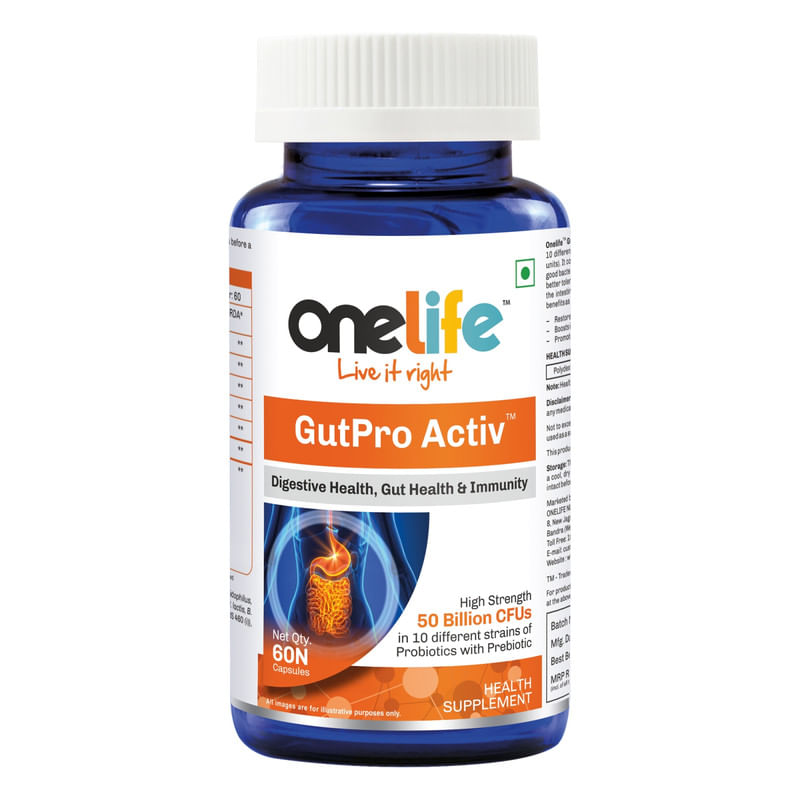 Onelife GutPro Activ™ with 50 Billion CFU in 10 Different Strains of Natural Probiotics with Prebiotic Supports Digestive Health, Gut Health & Immu... 
Onelife GutPro Activ™ with 50 Billion CFU in 10 Different Strains of Natural Probiotics with Prebiotic Supports Digestive Health, Gut Health & Immu...