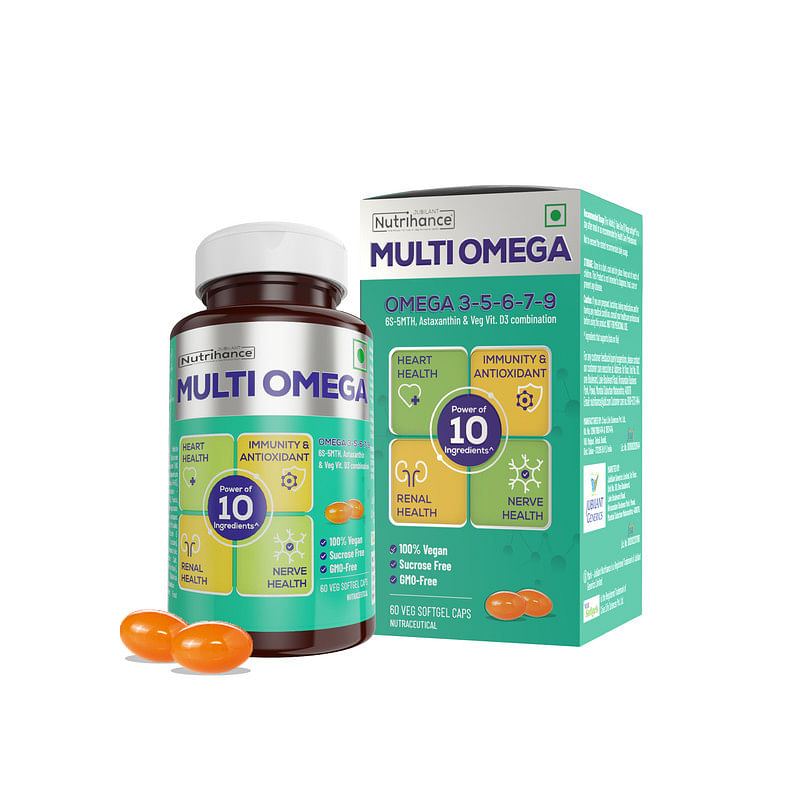 Jubilant Nutrihance Multiomega 100% Vegan Omega Softgel Omega 3-5-6-7-9, Vitamin D3 Support Heart, Nerve & Renal Health Strengthens Immunity & A...
Jubilant Nutrihance Multiomega 100% Vegan Omega Softgel Omega 3-5-6-7-9, Vitamin D3 Support Heart, Nerve & Renal Health Strengthens Immunity & A...