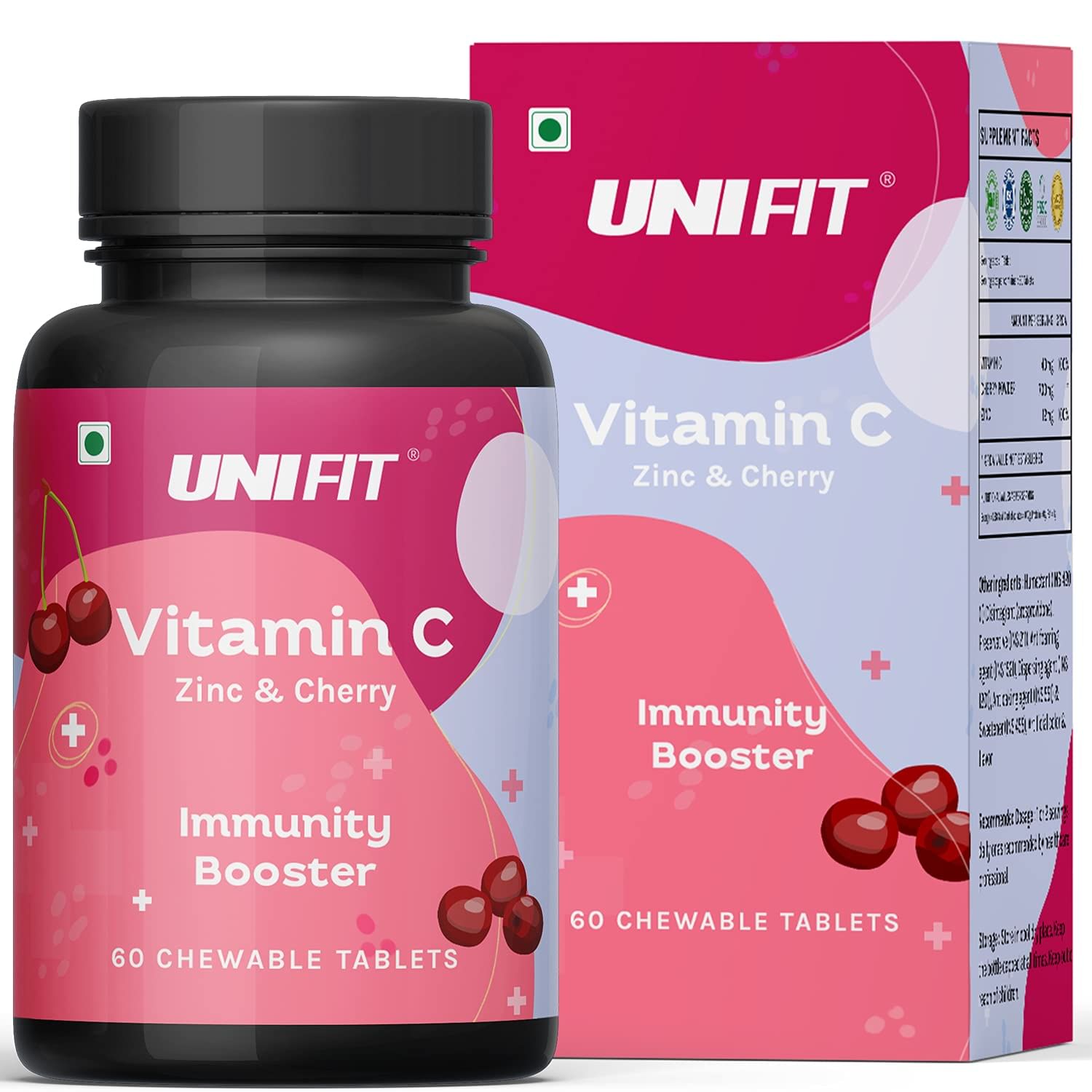 UNIFIT Vitamin C Chewable Tablets With Zinc and Cherry Extract Immunity Booster Antioxidant And Skin Care Support Vitamin C with Zinc in Cherry Fla...
UNIFIT Vitamin C Chewable Tablets With Zinc and Cherry Extract Immunity Booster Antioxidant And Skin Care Support Vitamin C with Zinc in Cherry Fla...
