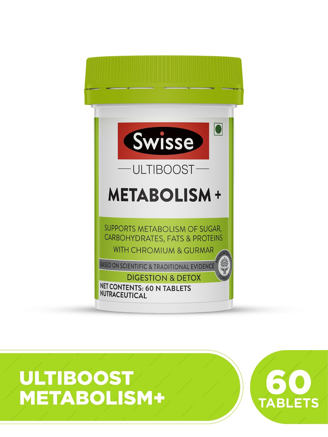 Swisse Ultiboost Metabolism+ , Supports Metabolism Of Sugar, Carbohydrates, Fats & Proteins, Chromium & Gurmar For Digestion & Detox - 60 Tablets
Swisse Ultiboost Metabolism+ , Supports Metabolism Of Sugar, Carbohydrates, Fats & Proteins, Chromium & Gurmar For Digestion & Detox - 60 Tablets