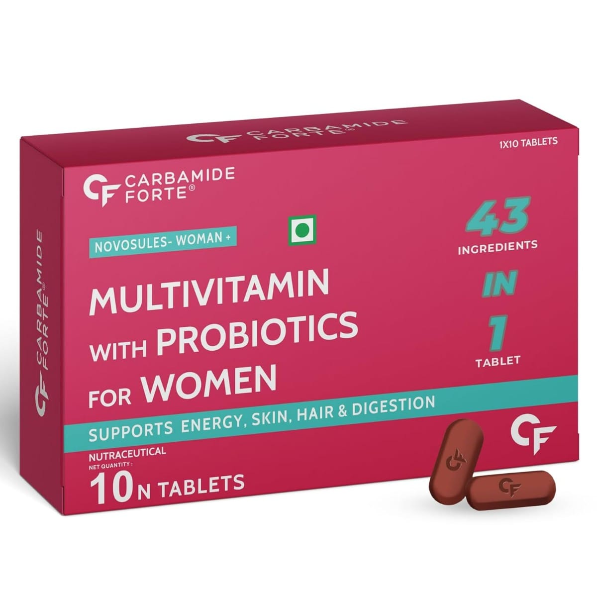 Carbamide Forte Multivitamin for Women with 43 Ingredients -10 Veg Tablets
Carbamide Forte Multivitamin for Women with 43 Ingredients -10 Veg Tablets