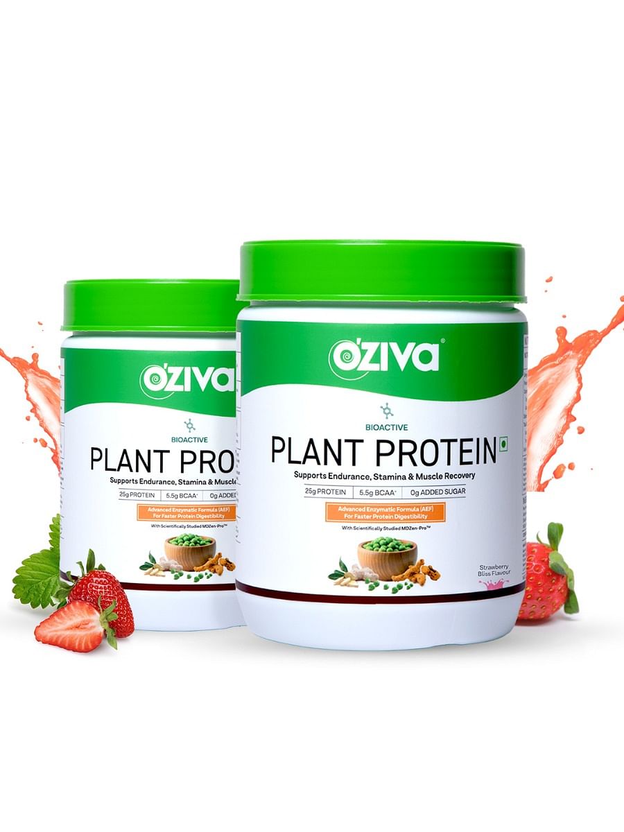 OZiva Bioactive Plant Protein (25g Vegan Protein) for Endurance & Muscle Recovery Plant-Based Protein (1000g, Strawberry)- pack of 2
OZiva Bioactive Plant Protein (25g Vegan Protein) for Endurance & Muscle Recovery Plant-Based Protein (1000g, Strawberry)- pack of 2