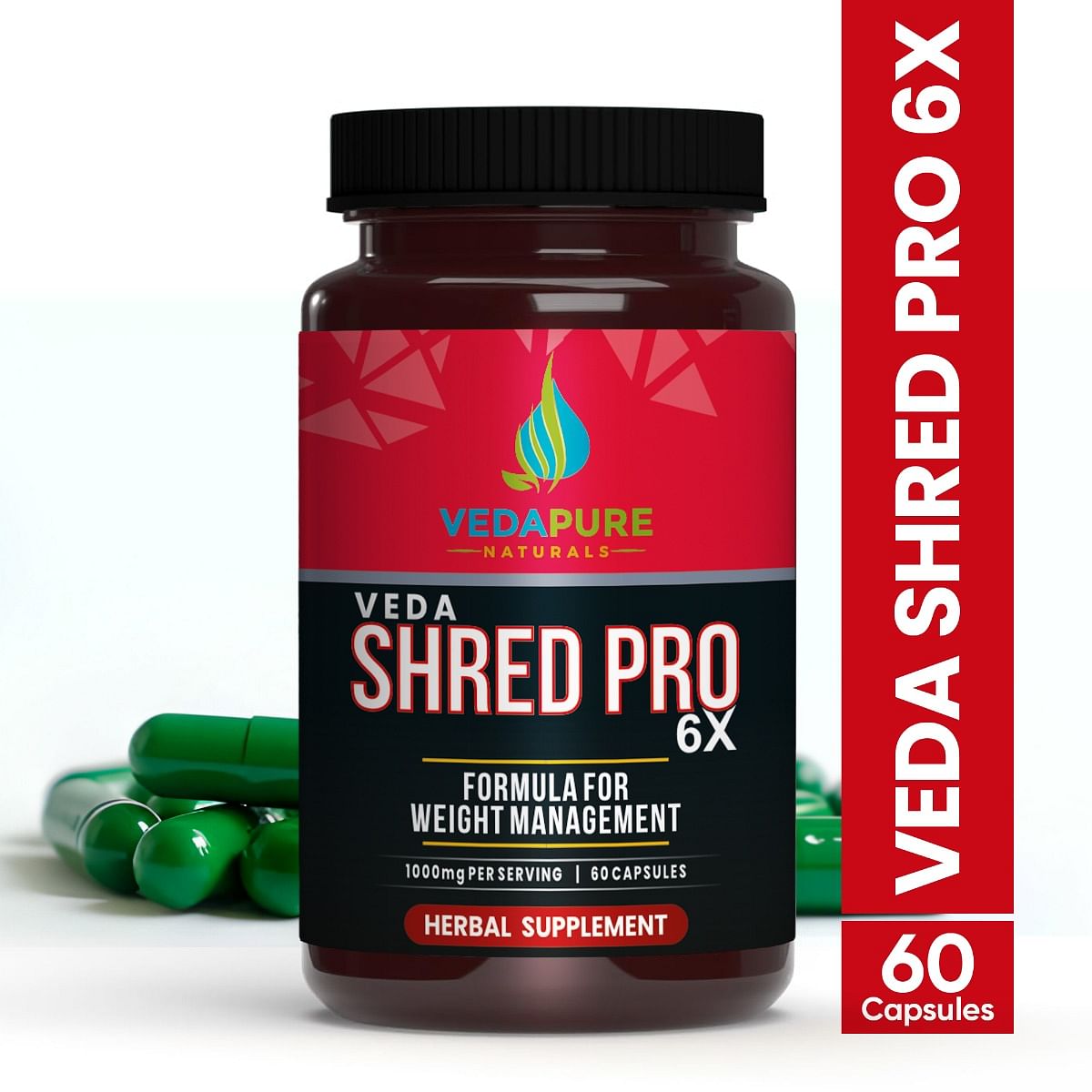 VEDAPURE Veda Shred Pro 6x Fat burner Formula For Weight Management with Sonth Extract, Kala Jira Extract, and Sarjak Extract for Men & Women - 60 ...
VEDAPURE Veda Shred Pro 6x Fat burner Formula For Weight Management with Sonth Extract, Kala Jira Extract, and Sarjak Extract for Men & Women - 60 ...