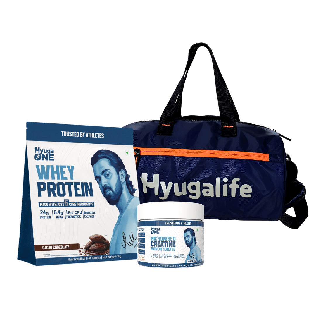Hyuga One Whey Protein Cacao Chocolate 24g Protein, 5.4g BCAA, Probiotics, Enzymes, No Sugar + Micronised Creatine 3.1g Unflavoured + HyugaLife Gym...
Hyuga One Whey Protein Cacao Chocolate 24g Protein, 5.4g BCAA, Probiotics, Enzymes, No Sugar + Micronised Creatine 3.1g Unflavoured + HyugaLife Gym...