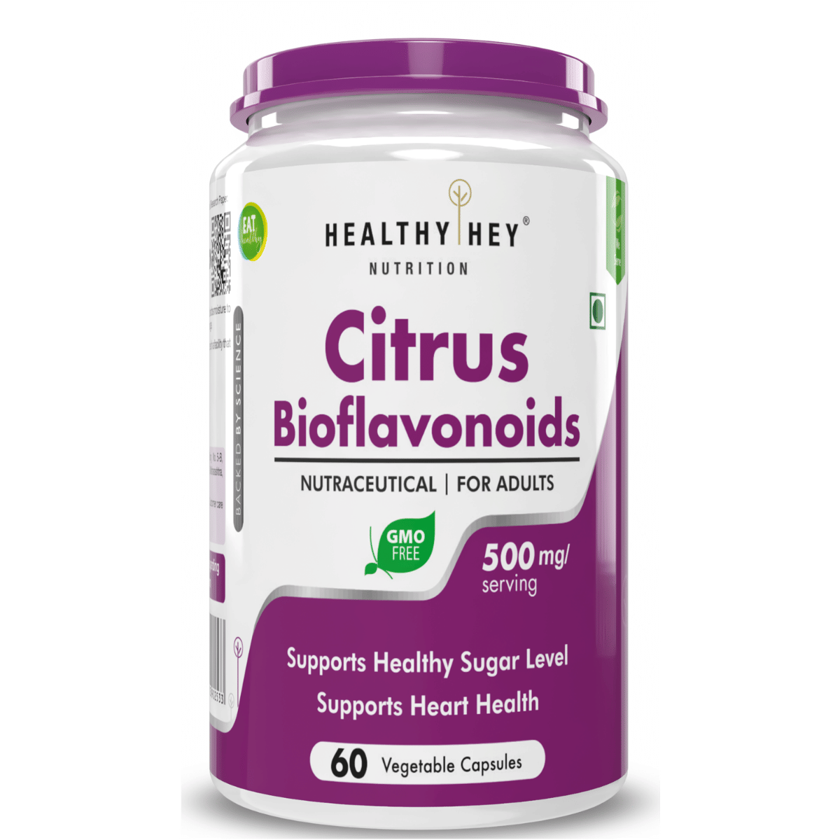 HealthyHey Nutrition Citrus Bioflavonoids 60 Vegetable Capsules
HealthyHey Nutrition Citrus Bioflavonoids 60 Vegetable Capsules