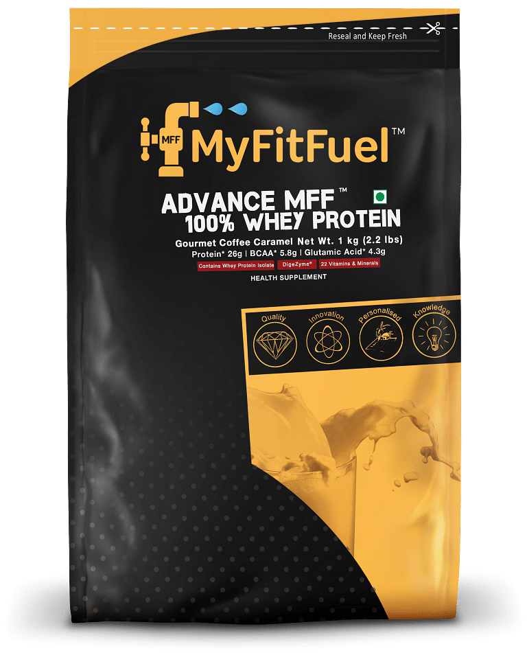 MyFitFuel Advance MFF 100% Whey Protein, with Digestive Enzymes and Multi-Vitamins (Gourmet Coffee Caramel, 1 Kg) -28.5 Servings
MyFitFuel Advance MFF 100% Whey Protein, with Digestive Enzymes and Multi-Vitamins (Gourmet Coffee Caramel, 1 Kg) -28.5 Servings