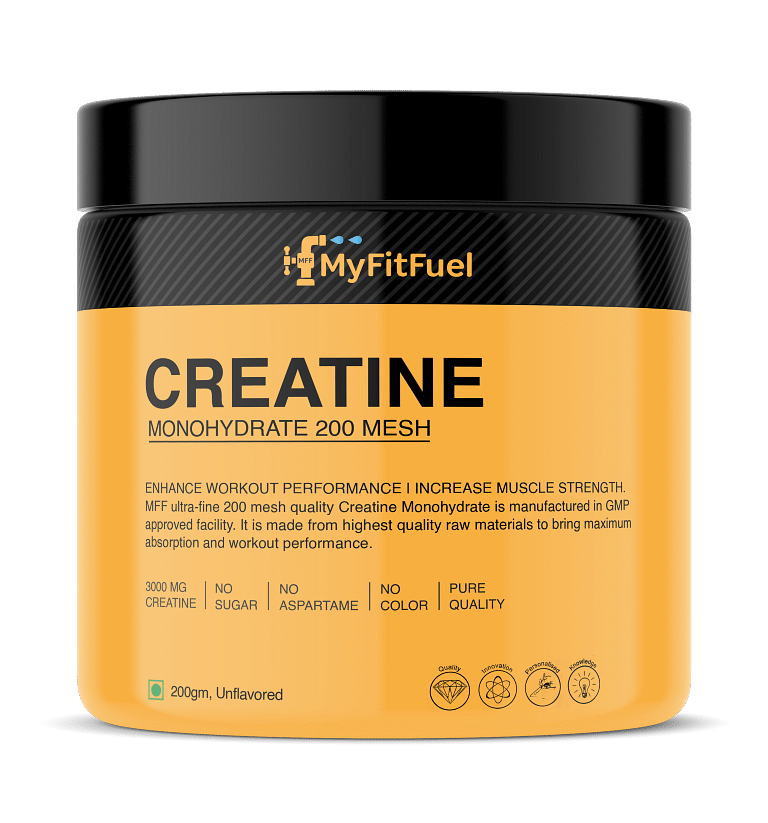 MyFitFuel Micronized Creatine Monohydrate (200 Mesh - Easily Absorbed by Body) | 200 gm, (Natural)
MyFitFuel Micronized Creatine Monohydrate (200 Mesh - Easily Absorbed by Body) | 200 gm, (Natural)