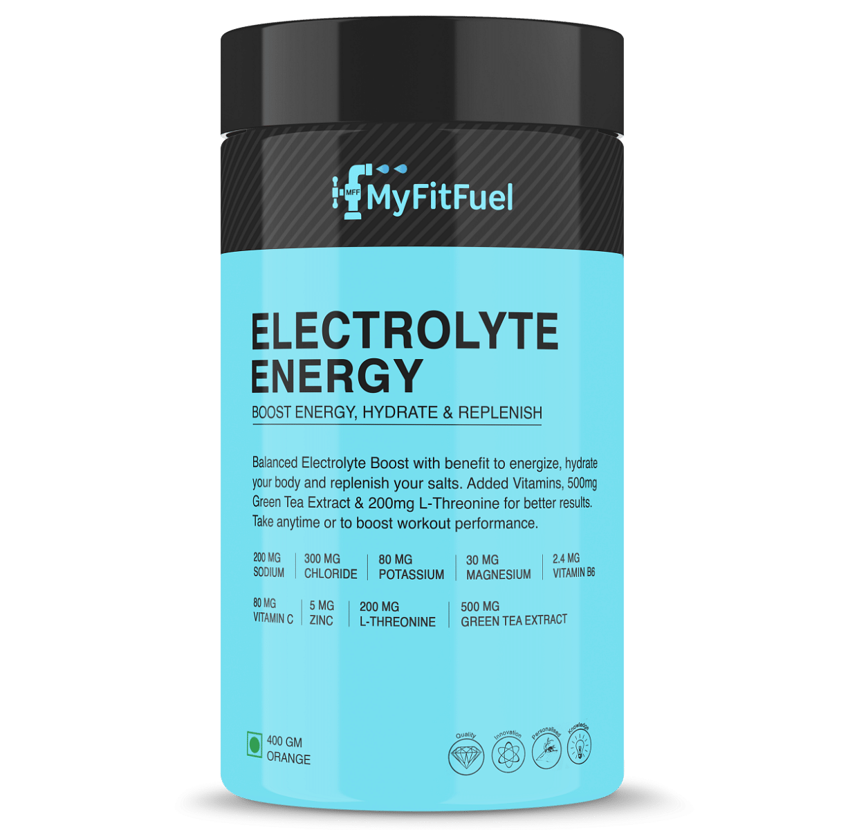 MyFitFuel Electrolyte Energy Hydration Replenishment + Green Tea Ext, Threonine 400 Orange
MyFitFuel Electrolyte Energy Hydration Replenishment + Green Tea Ext, Threonine 400 Orange