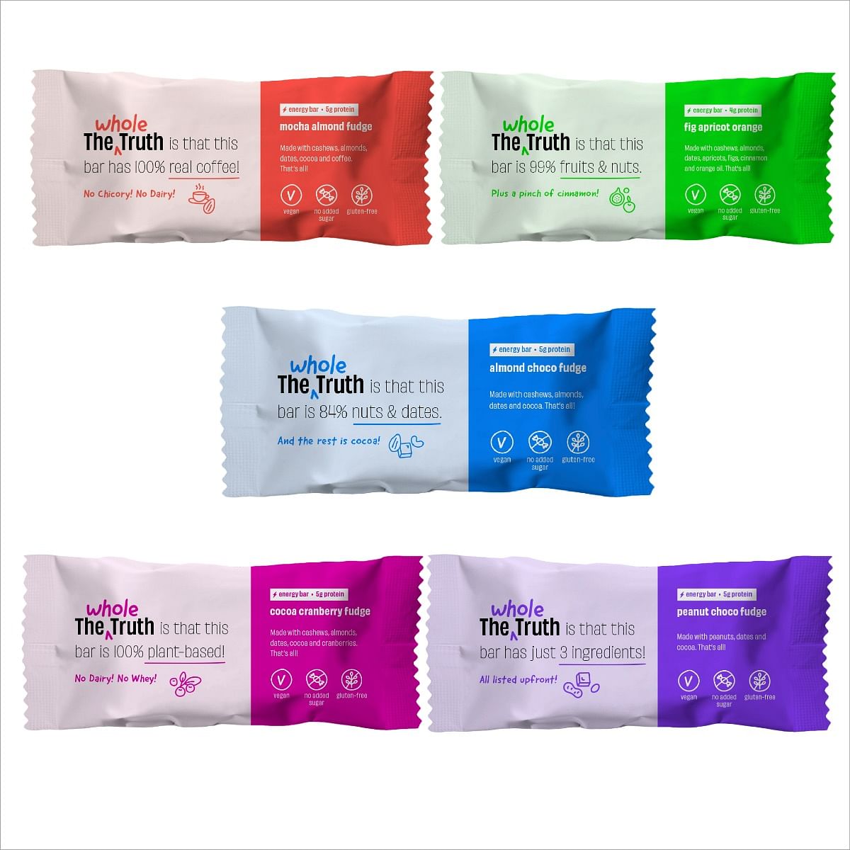 The Whole Truth - Vegan Energy Bars - All-in-One - Pack of 6 (6 x 40g) - Dairy Free - No Added Sugar - All Natural
The Whole Truth - Vegan Energy Bars - All-in-One - Pack of 6 (6 x 40g) - Dairy Free - No Added Sugar - All Natural