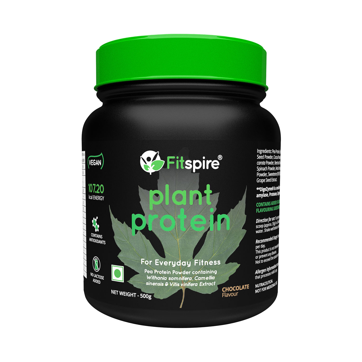 Fitspire 100% Plant Protein Supplement for Men & Women - 500 gm | 33 gm Serving Size | 20 gm Protein | Lean Pea Protein - Non GMO | Vegan | ISO Cer...
Fitspire 100% Plant Protein Supplement for Men & Women - 500 gm | 33 gm Serving Size | 20 gm Protein | Lean Pea Protein - Non GMO | Vegan | ISO Cer...