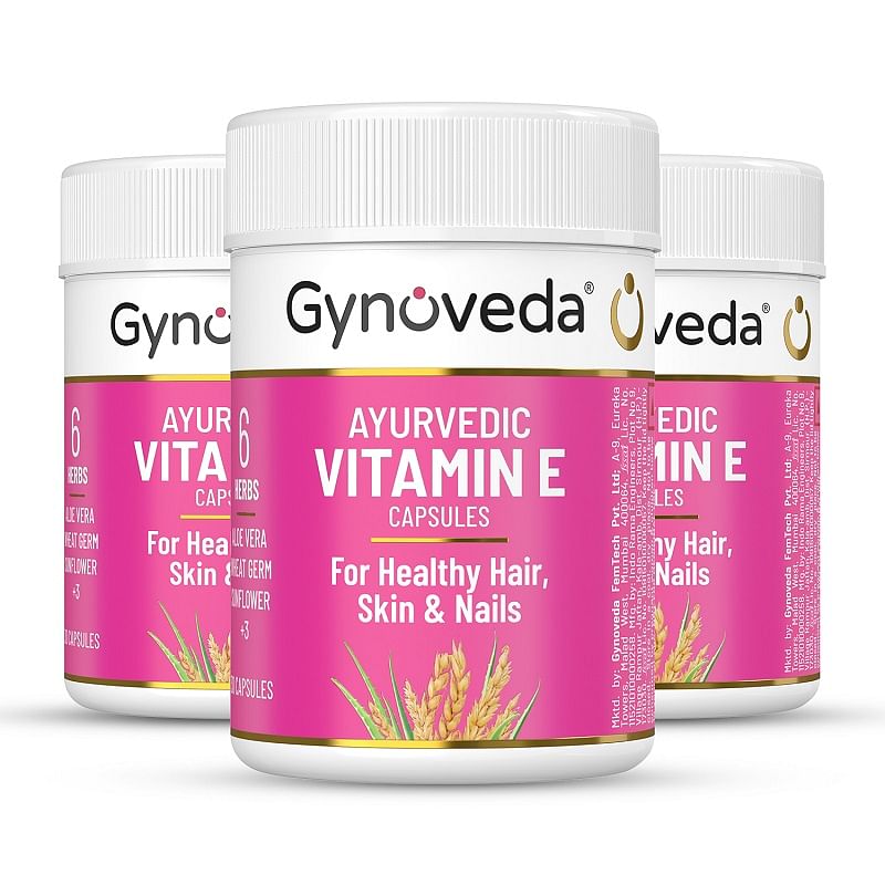 Gynoveda Ayurvedic Vitamin E Capsules For Men and Women. Healthy Hair, Skin, Nails With Aloe Vera, Wheat Germ, Cedarwood. 3 Bottle, 90 Capsules
Gynoveda Ayurvedic Vitamin E Capsules For Men and Women. Healthy Hair, Skin, Nails With Aloe Vera, Wheat Germ, Cedarwood. 3 Bottle, 90 Capsules