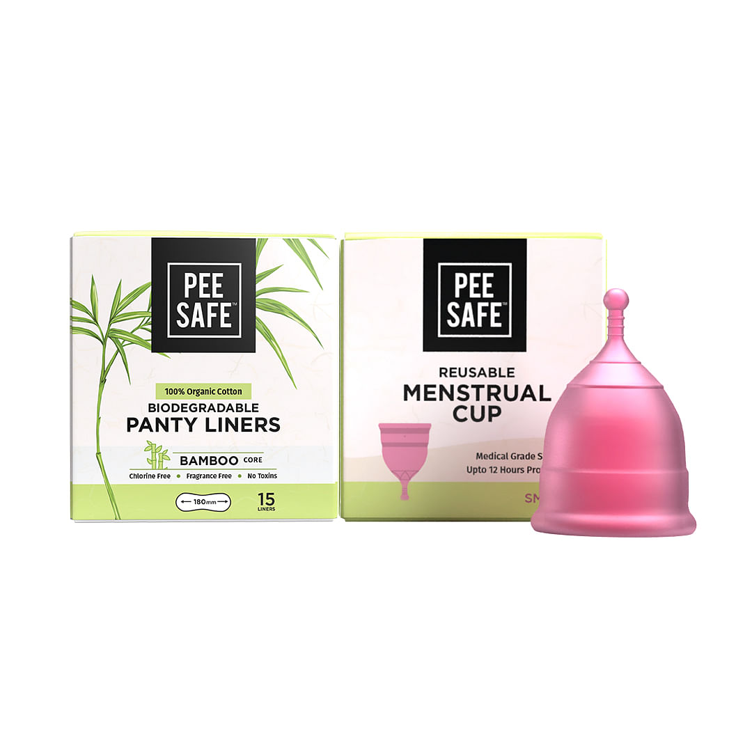 Pee Safe Menstrual Cup (Small) & Bio Panty Liners Combo For Women | 100% Biodegradable Panty Liners and FDA Approved Silicone Menstrual Cup Gives Y...
Pee Safe Menstrual Cup (Small) & Bio Panty Liners Combo For Women | 100% Biodegradable Panty Liners and FDA Approved Silicone Menstrual Cup Gives Y...