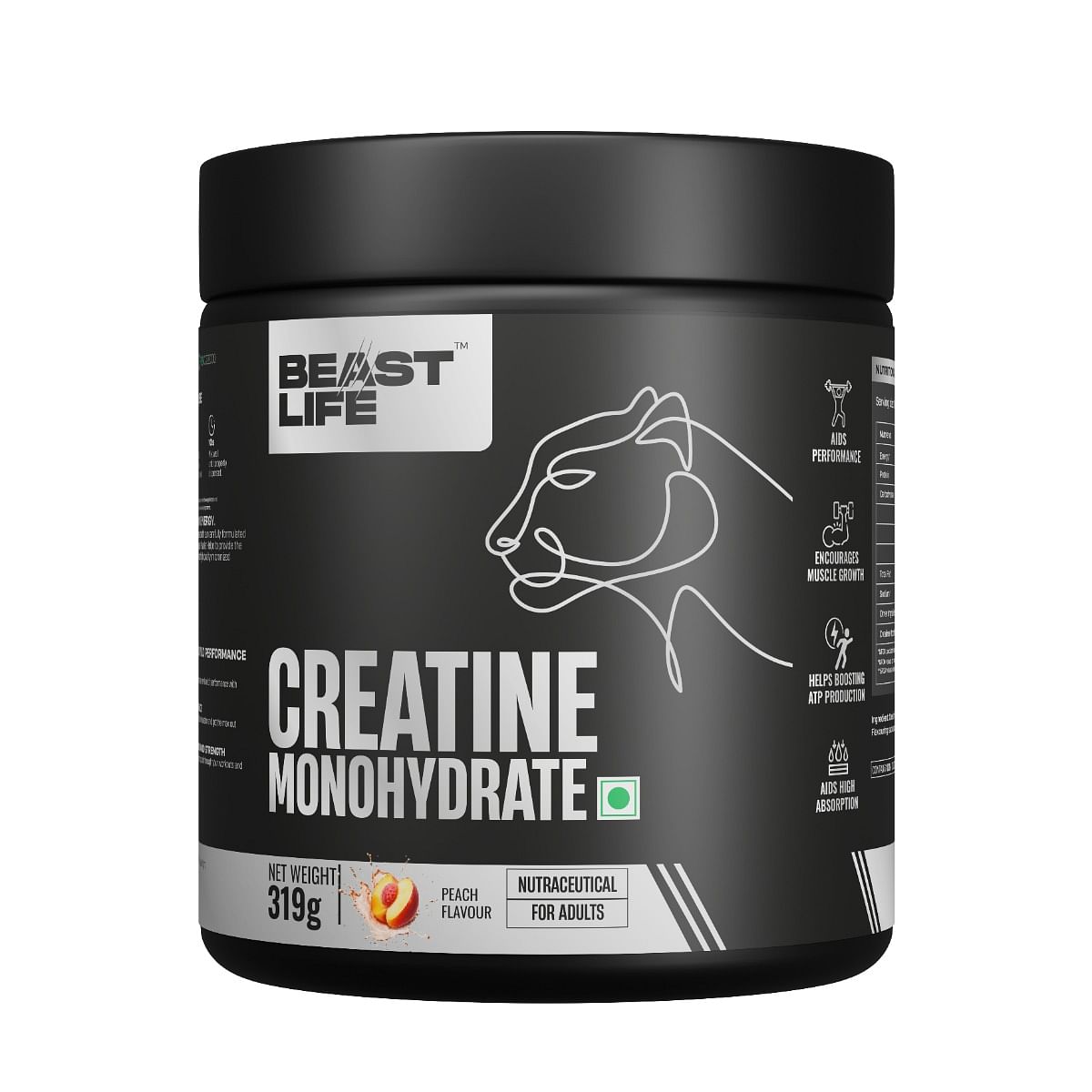 BeastLife Super Micronized Creatine Monohydrate Peach Flavour Powder 319g, 86 Servings, Premium Sports Nutrition | NABL Lab Tested | Rapid Absorpti...
BeastLife Super Micronized Creatine Monohydrate Peach Flavour Powder 319g, 86 Servings, Premium Sports Nutrition | NABL Lab Tested | Rapid Absorpti...