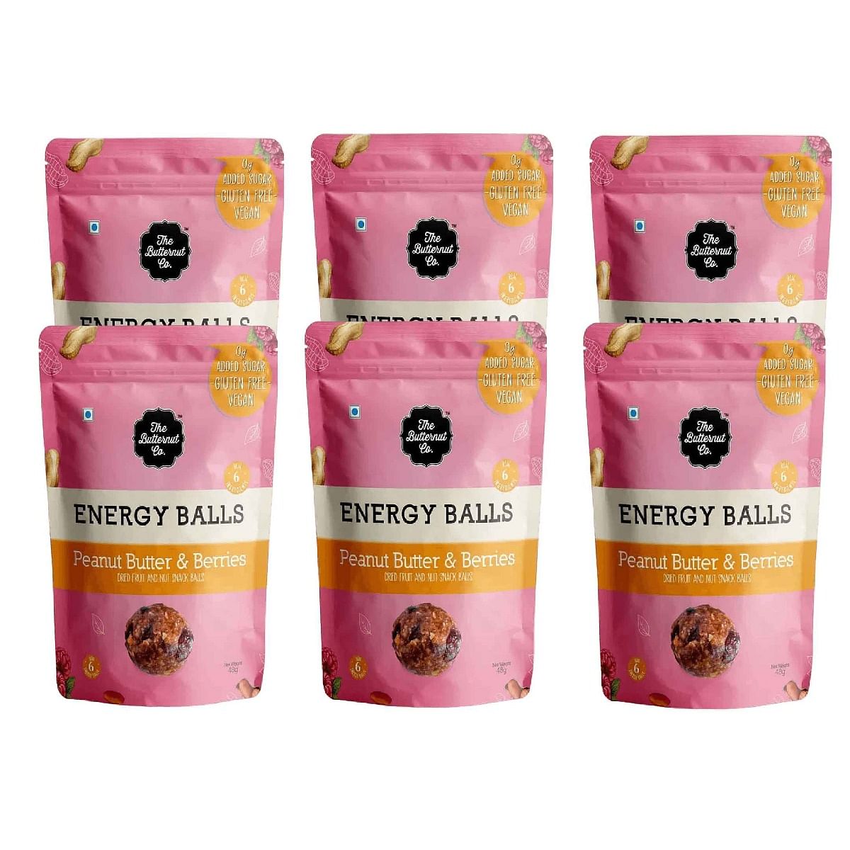 The Butternut Co. Energy Balls Peanut And Berries 288g (Pack of 6) 100% Natural, No Sugar, Vegan, No Preservatives, Clean Label
The Butternut Co. Energy Balls Peanut And Berries 288g (Pack of 6) 100% Natural, No Sugar, Vegan, No Preservatives, Clean Label