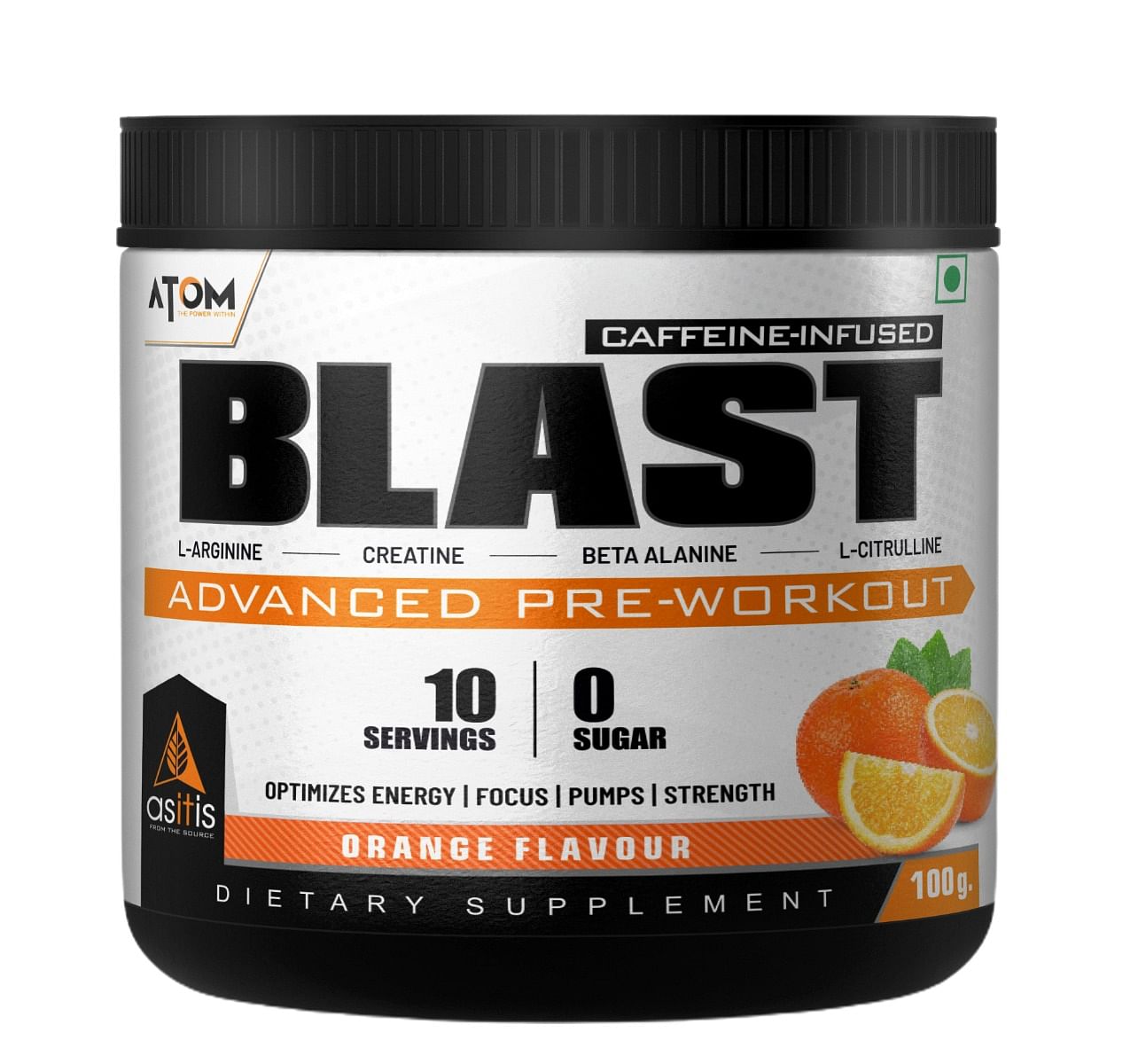 AS-IT-IS ATOM Blast Advanced Pre-workout 100gms, Orange, Caffeine & L- Arginine Infused, Optimizes Energy, Increase Strength & Pumps
AS-IT-IS ATOM Blast Advanced Pre-workout 100gms, Orange, Caffeine & L- Arginine Infused, Optimizes Energy, Increase Strength & Pumps