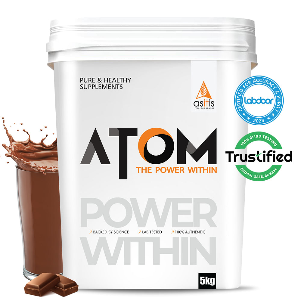 AS-IT-IS ATOM Whey Protein 5kg | 27g protein | Isolate & Concentrate | Double Rich Chocolate | USA Labdoor Certified | With Digestive Enzymes for b...
AS-IT-IS ATOM Whey Protein 5kg | 27g protein | Isolate & Concentrate | Double Rich Chocolate | USA Labdoor Certified | With Digestive Enzymes for b...