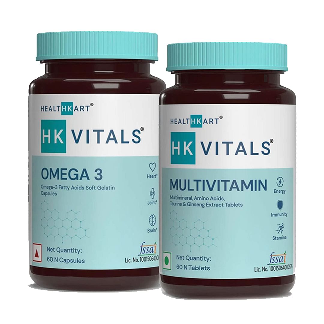 HK Vitals Omega 3 Supplement And Multivitamin Combo Pack Of 60 Omega 3