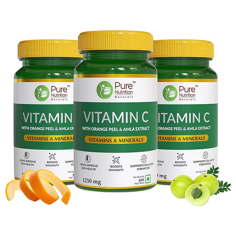 Pure Nutrition Vitamin C Supplement With Natural Orange Amla Peel