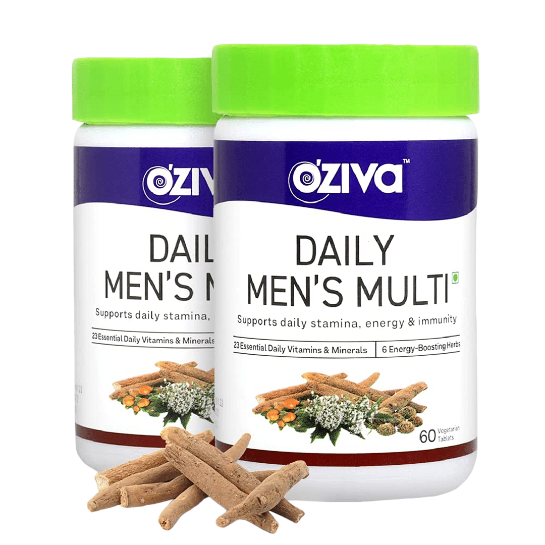 OZiva Daily Men’s Multi Tablets - 120 Veg Tablets (with 23 Multivitamins & Minerals, Ashwagandha, Akarkara & Choline) for Daily Stamina, Energy & I...
OZiva Daily Men’s Multi Tablets - 120 Veg Tablets (with 23 Multivitamins & Minerals, Ashwagandha, Akarkara & Choline) for Daily Stamina, Energy & I...