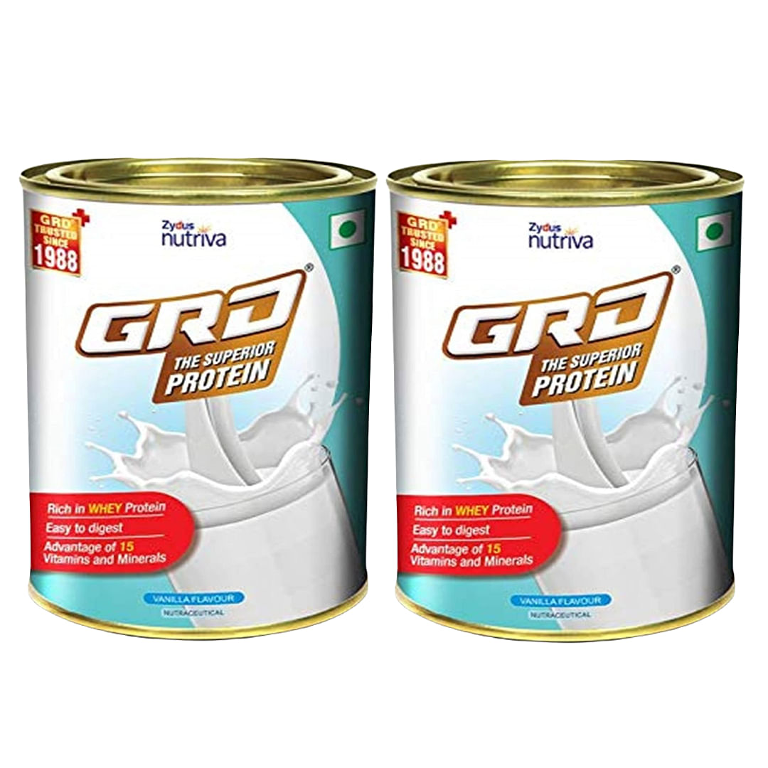 GRD Superior Whey Protein powder/Supplement with Immuno Nutrients - Vanilla Flavoured, 200g, Pack of 2
GRD Superior Whey Protein powder/Supplement with Immuno Nutrients - Vanilla Flavoured, 200g, Pack of 2
