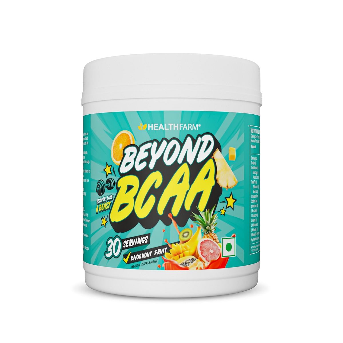 HEALTHFARM Beyond BCAA 30 Servings for Muscle Recovery & Performance Pre Workout (360 g, Knockout Fruit)
HEALTHFARM Beyond BCAA 30 Servings for Muscle Recovery & Performance Pre Workout (360 g, Knockout Fruit)