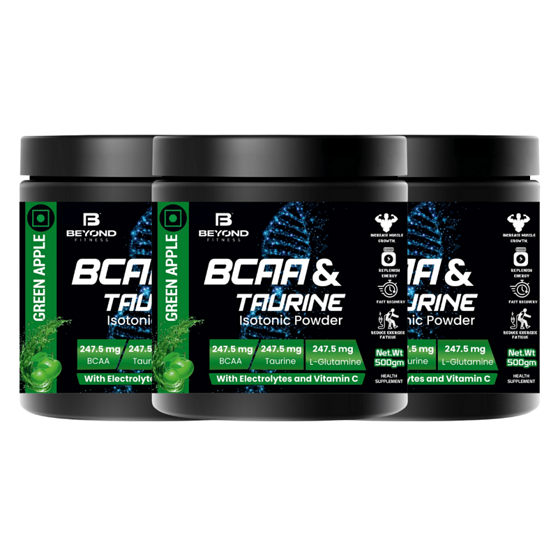 Beyond Fitness BCAA & TAURINE Isotonic Energy Drink With Electrolytes and vitamin c (Pack of 3) 1.5kg
Beyond Fitness BCAA & TAURINE Isotonic Energy Drink With Electrolytes and vitamin c (Pack of 3) 1.5kg
