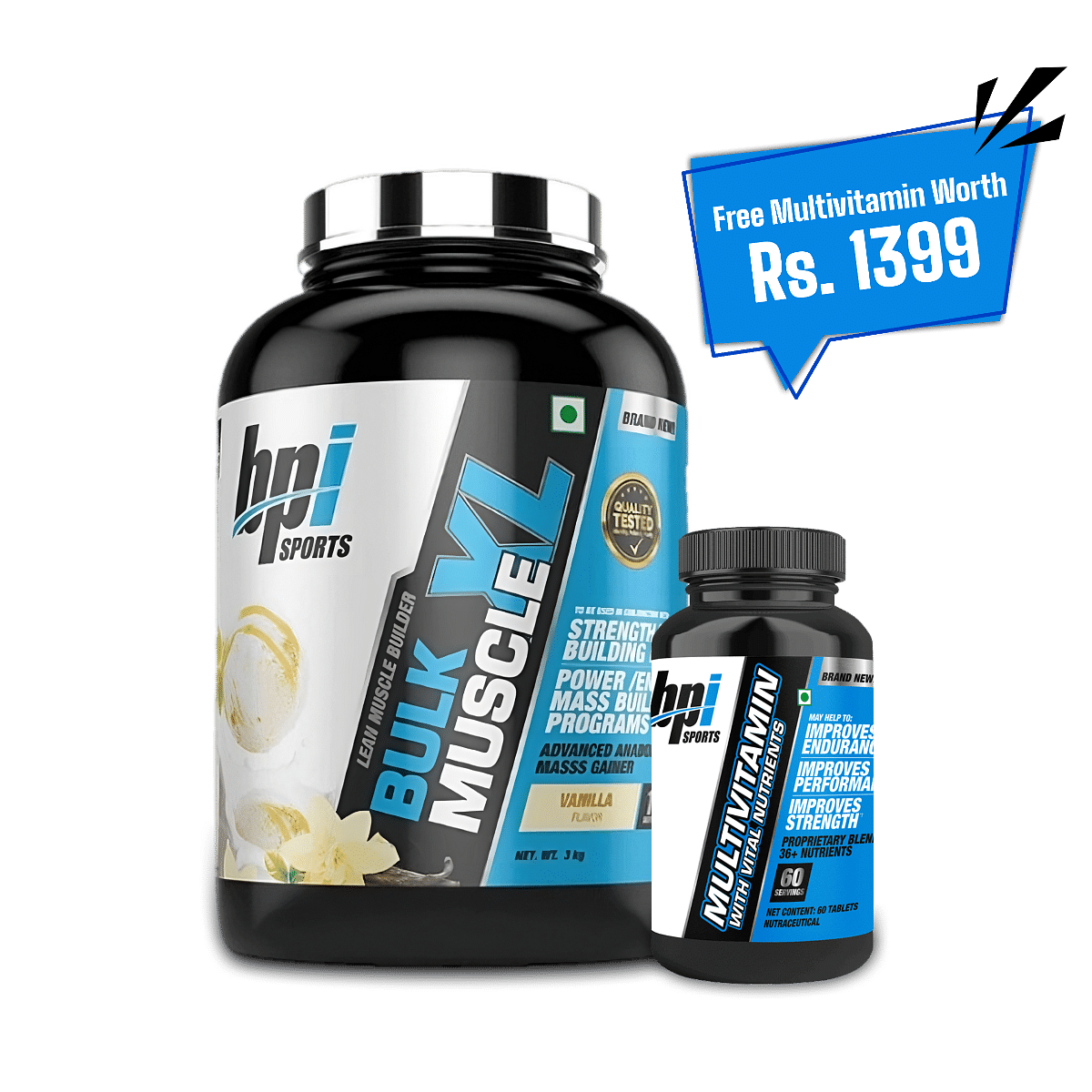 BPI Bulk Muscle XL |Gain Weight, Post|Workout, 50g Protein, 144g Carb, Vanilla, 3kg
BPI Bulk Muscle XL |Gain Weight, Post|Workout, 50g Protein, 144g Carb, Vanilla, 3kg