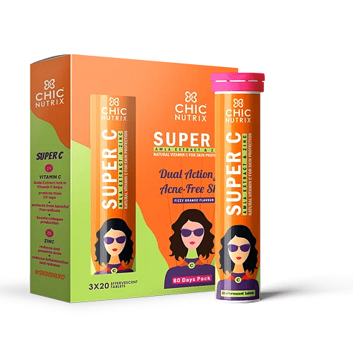 Chicnutrix Super C - Natural Vitamin C + Zinc Tablets, With Amla Extract – Antioxidant |Sun Protection | Boosts Collagen Production| Overall Health...
Chicnutrix Super C - Natural Vitamin C + Zinc Tablets, With Amla Extract – Antioxidant |Sun Protection | Boosts Collagen Production| Overall Health...