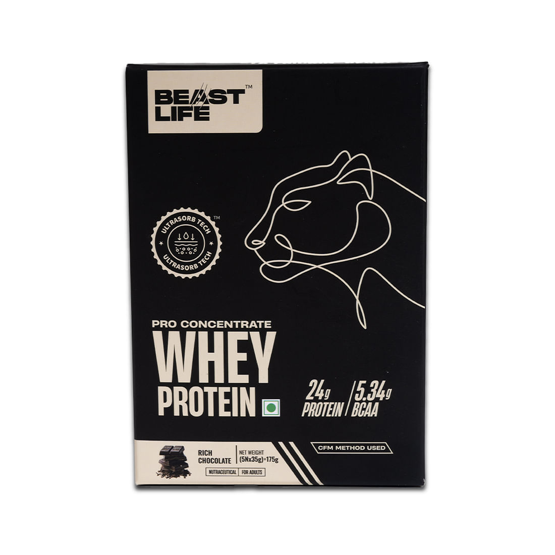 BeastLife Whey Protein Powder Sachet Chocolate flavour 5 Serving With Ultrasorb Tech,24G Protein Travel sachets | Easy to carry
BeastLife Whey Protein Powder Sachet Chocolate flavour 5 Serving With Ultrasorb Tech,24G Protein Travel sachets | Easy to carry