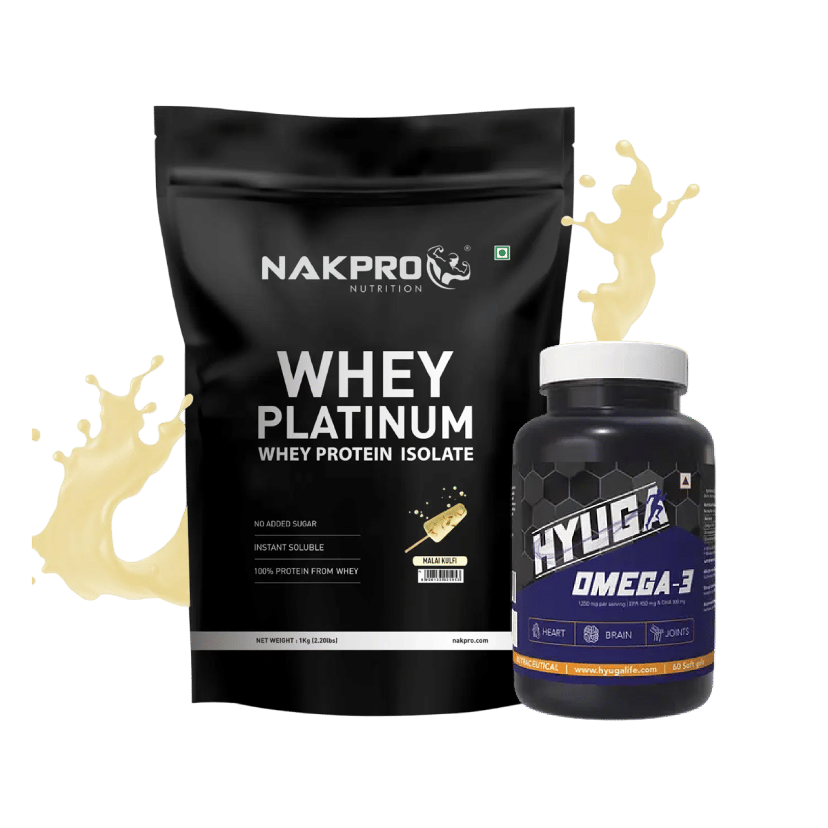NAKPRO Platinum Whey Protein Isolate 1kg Malai Kulfi | 28g Protein, 6.4g BCAA | 100% Authentic | Low Carbs+Hyuga Omega 3 | Triple Strength | 1250m...
NAKPRO Platinum Whey Protein Isolate 1kg Malai Kulfi | 28g Protein, 6.4g BCAA | 100% Authentic | Low Carbs+Hyuga Omega 3 | Triple Strength | 1250m...