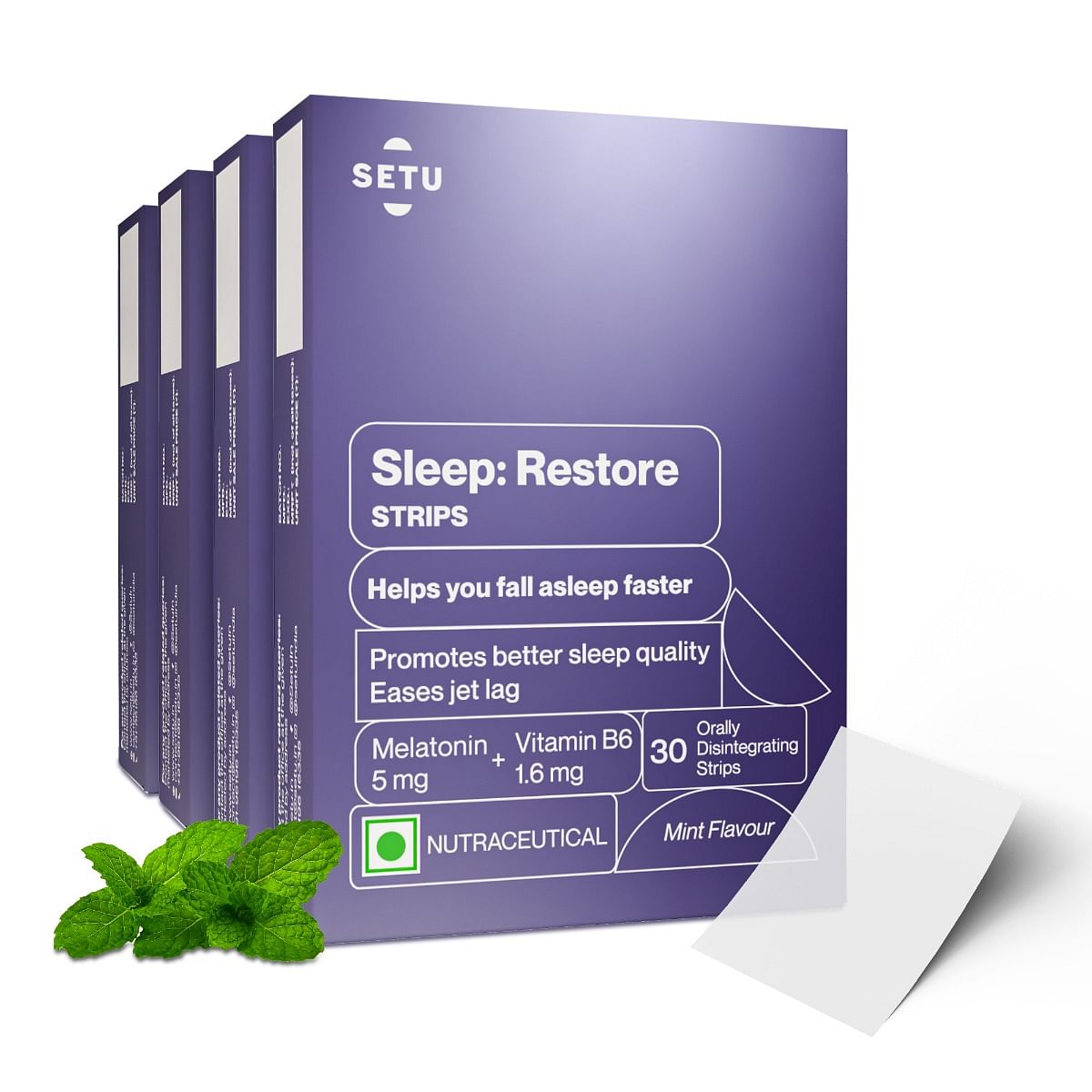 Setu Sleep Restore Melatonin 5mg - 30 Orally Dissolving Strips (Pack of 4) | Plant Based 5 mg Melatonin | Promotes Relaxation & Sleep, Eases Jet La...
Setu Sleep Restore Melatonin 5mg - 30 Orally Dissolving Strips (Pack of 4) | Plant Based 5 mg Melatonin | Promotes Relaxation & Sleep, Eases Jet La...