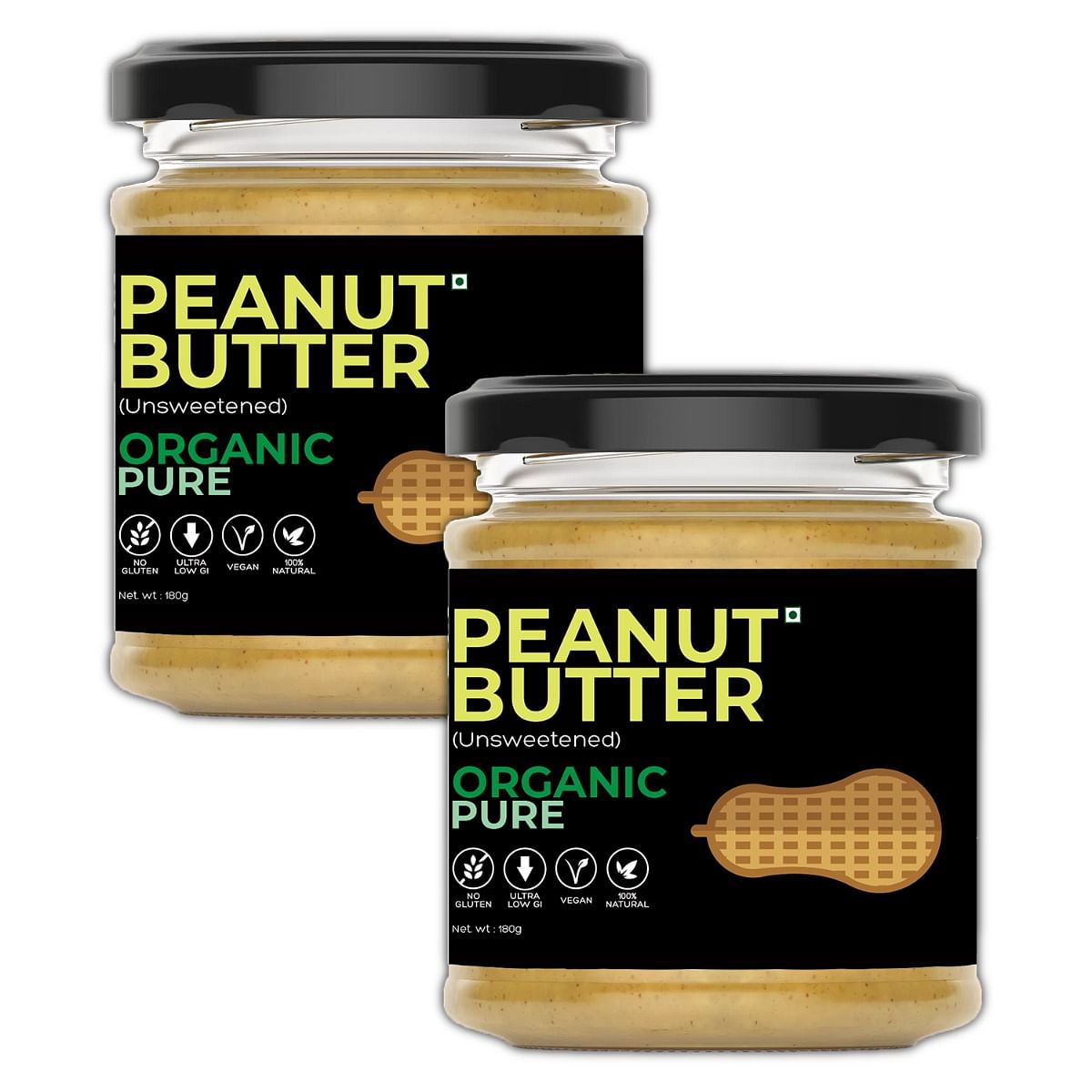 Organic Peanut Butter (Unsweetened) (Sugar-Free, Organic, Gluten-Free, Low Carb, Ultra Low GI, Vegan, Diabetes & Keto Friendly) - 180g (pack of 2)
Organic Peanut Butter (Unsweetened) (Sugar-Free, Organic, Gluten-Free, Low Carb, Ultra Low GI, Vegan, Diabetes & Keto Friendly) - 180g (pack of 2)