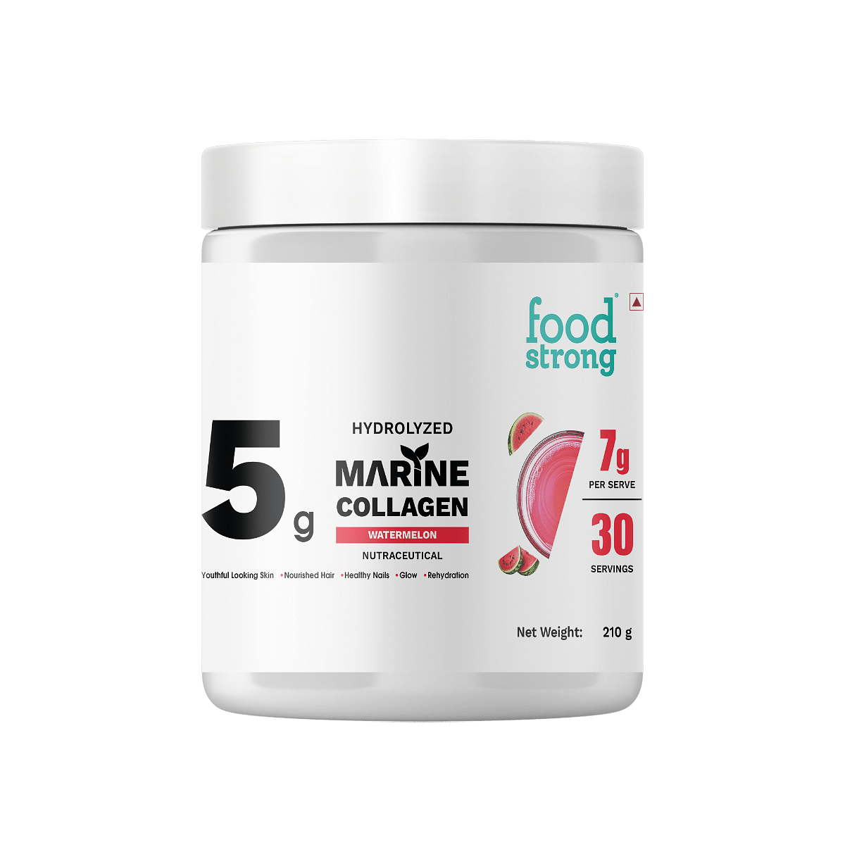 Foodstrong Hydrolyzed Marine Collagen Powder – Watermelon Flavour - 30 Servings - 210g
Foodstrong Hydrolyzed Marine Collagen Powder – Watermelon Flavour - 30 Servings - 210g