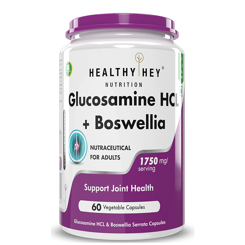 HealthyHey Nutrition Glucosamine HCL + Boswellia - Support Joint Health - 1750mg - 60 capsules (Pack of 1)
HealthyHey Nutrition Glucosamine HCL + Boswellia - Support Joint Health - 1750mg - 60 capsules (Pack of 1)