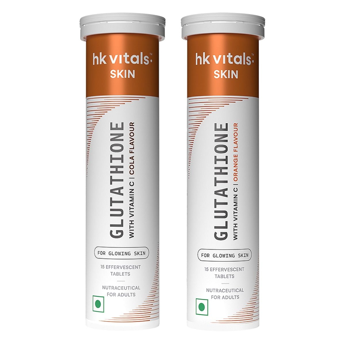 HK Vitals Glutathione (Cola, Orange 15 Effervescent Tablets) | L-Glutathione Tablets with Vitamin C & E | For Skin Glow & Hydration
HK Vitals Glutathione (Cola, Orange 15 Effervescent Tablets) | L-Glutathione Tablets with Vitamin C & E | For Skin Glow & Hydration