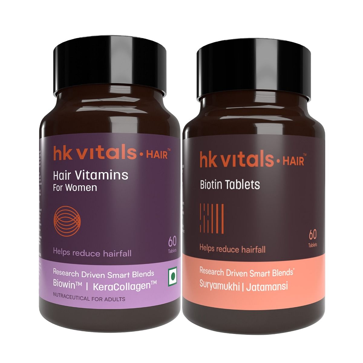 HK Vitals Hair Vitamins for Women (60 Tablets) & Biotin, High Strength Supplement for Hair Growth, Skin & Nails Health (60 No) With Biowin™ & KeraC...
HK Vitals Hair Vitamins for Women (60 Tablets) & Biotin, High Strength Supplement for Hair Growth, Skin & Nails Health (60 No) With Biowin™ & KeraC...