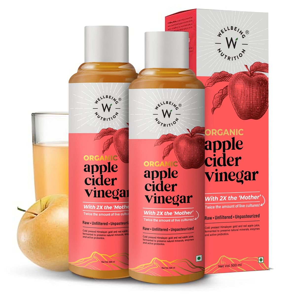 Wellbeing Nutrition USDA Organic Himalayan Apple Cider Vinegar (ACV) with 2X Strands of Probiotic Mother and Enzymes | Raw, Unfiltered, Unpasteuriz...
Wellbeing Nutrition USDA Organic Himalayan Apple Cider Vinegar (ACV) with 2X Strands of Probiotic Mother and Enzymes | Raw, Unfiltered, Unpasteuriz...