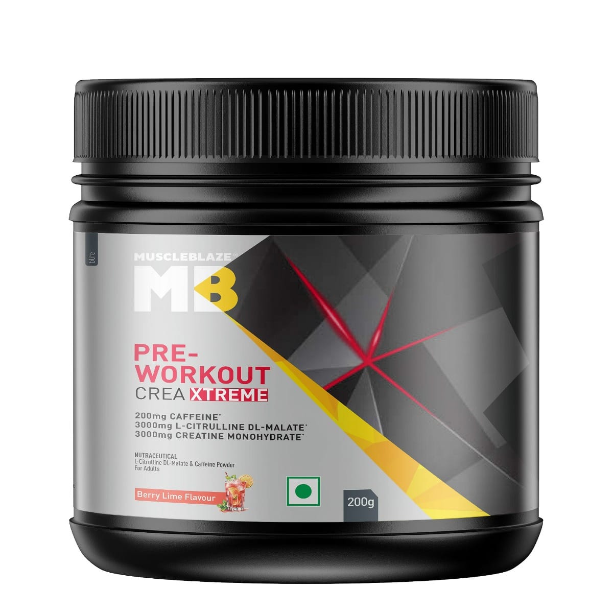 MuscleBlaze Pre Workout Crea-Xtreme | 3000 mg Creatine Monohydrate, 200mg Caffeine, 200mg Theanine, 2000mg Beta Alanine (Berry Lime, 200g, 20 Servi...
MuscleBlaze Pre Workout Crea-Xtreme | 3000 mg Creatine Monohydrate, 200mg Caffeine, 200mg Theanine, 2000mg Beta Alanine (Berry Lime, 200g, 20 Servi...