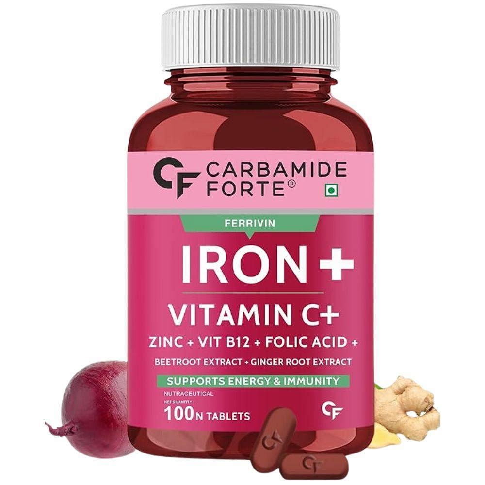 Carbamide Forte Iron + Vitamin C + Folic Acid Supplement | 100 Tablets | Energy | Immunity
Carbamide Forte Iron + Vitamin C + Folic Acid Supplement | 100 Tablets | Energy | Immunity