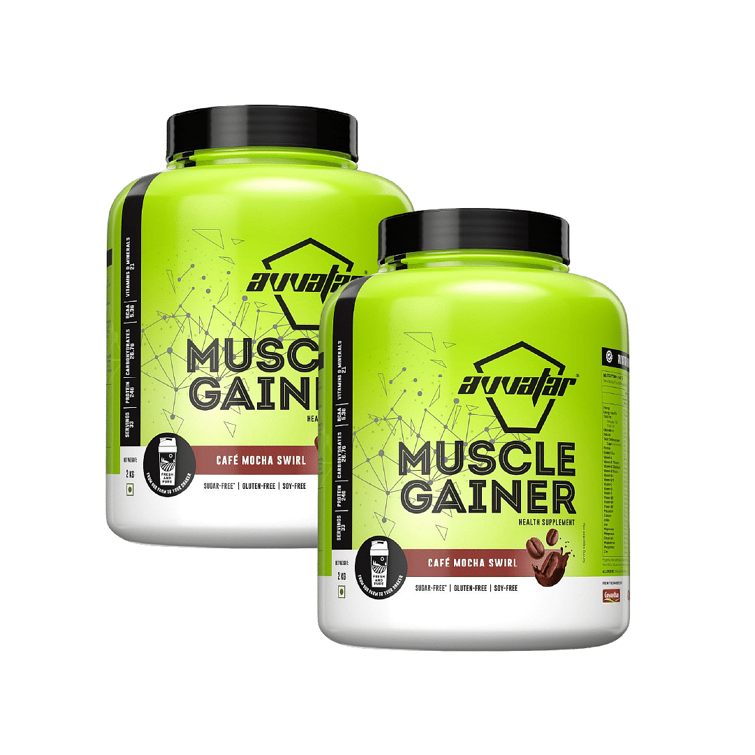 Avvatar Muscle Gainer 2Kg Cafe Mocha | 33 Servings | Sugar Free | Gluten Free | Soy Free Pack Of 2
Avvatar Muscle Gainer 2Kg Cafe Mocha | 33 Servings | Sugar Free | Gluten Free | Soy Free Pack Of 2