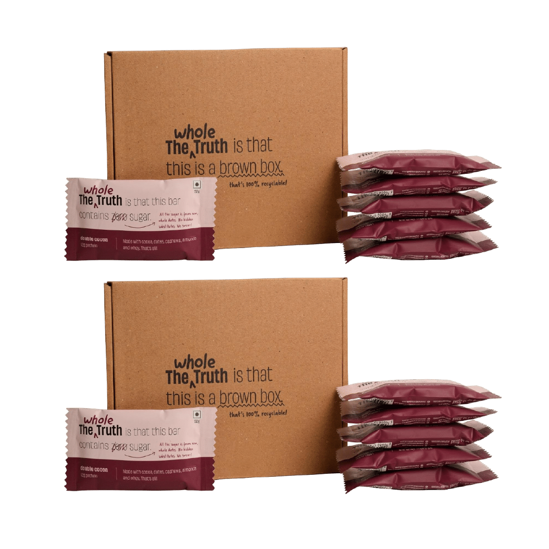 The Whole Truth - Protein Bars | Double Cocoa | 6 Bars x 52g each | No Added Sugar | No Preservatives | No Artificial Sweeteners | No Gluten or Soy...
The Whole Truth - Protein Bars | Double Cocoa | 6 Bars x 52g each | No Added Sugar | No Preservatives | No Artificial Sweeteners | No Gluten or Soy...