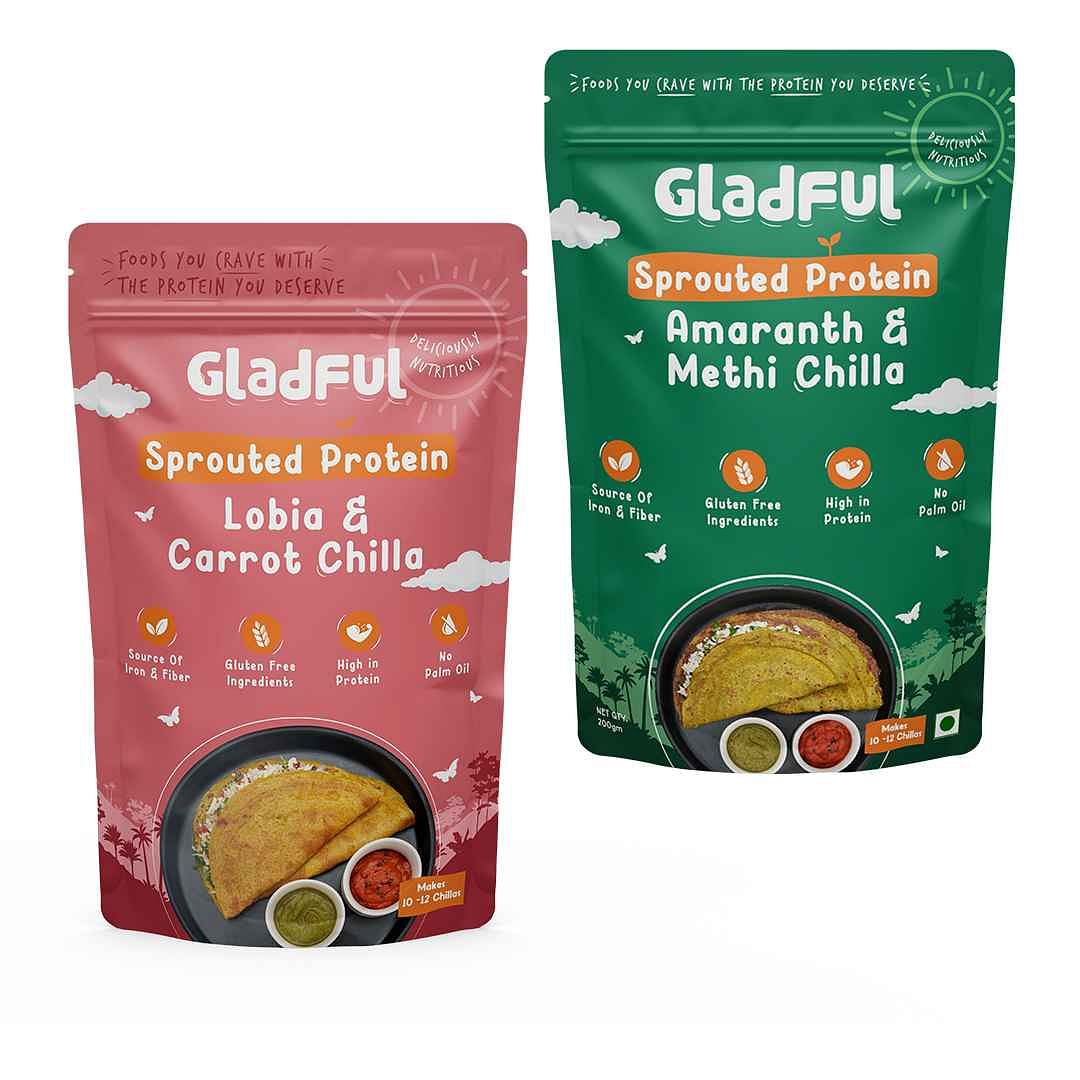 Gladful Sprouted Chilla Carrot and Methi - Amaranth Instant Mix Combo (Pack of 2) - 400 Gms
Gladful Sprouted Chilla Carrot and Methi - Amaranth Instant Mix Combo (Pack of 2) - 400 Gms