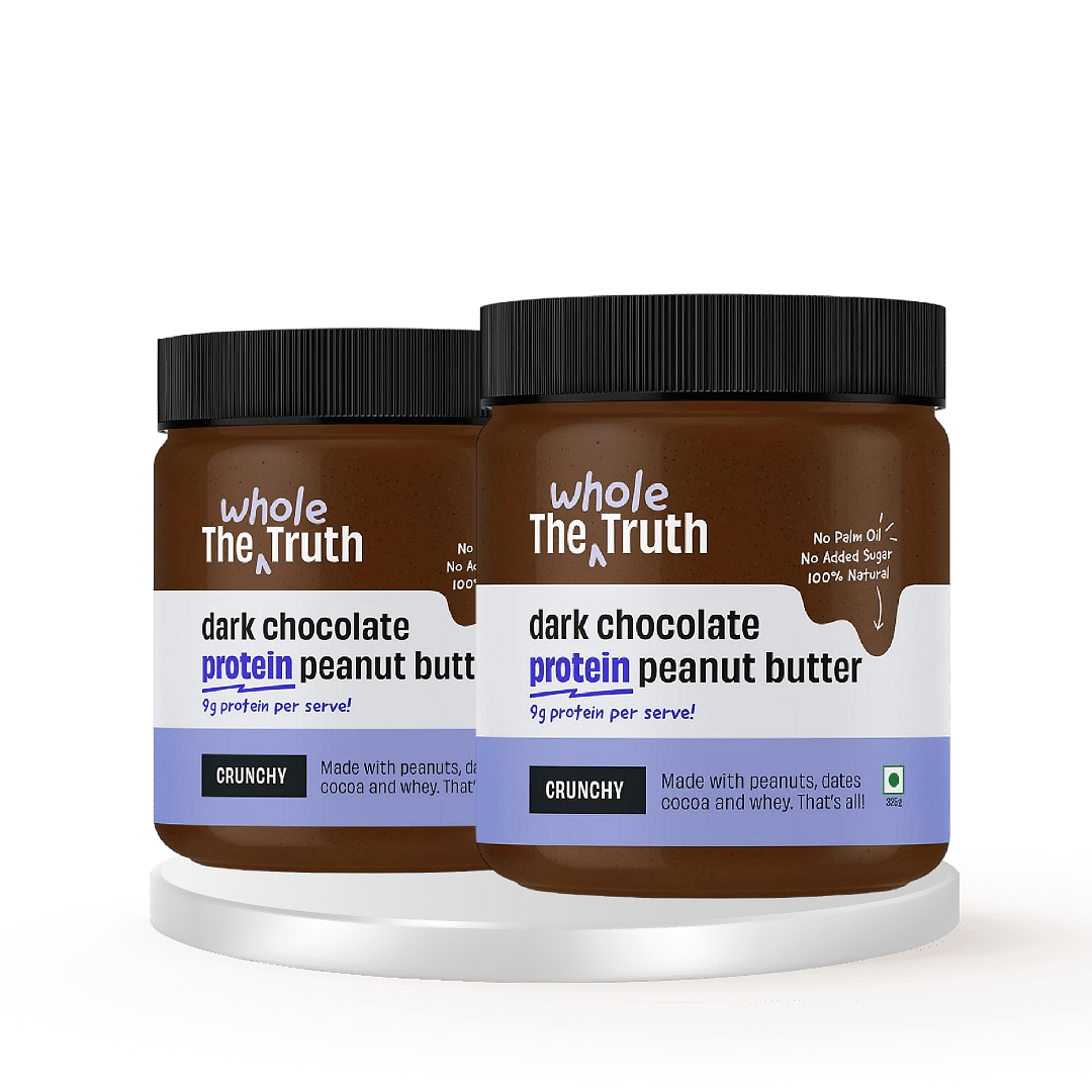 The Whole Truth - No Added Sugar Dark Chocolate Protein Peanut Butter - 325g with 9g Protein per serve - Crunchy | Pack of 2
The Whole Truth - No Added Sugar Dark Chocolate Protein Peanut Butter - 325g with 9g Protein per serve - Crunchy | Pack of 2