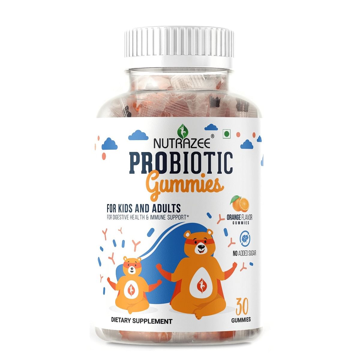 Nutrazee Probiotic Gummies Supplement with Prebiotic Fiber Zero Added Sugar Gummy Bears - 30 Gummies
Nutrazee Probiotic Gummies Supplement with Prebiotic Fiber Zero Added Sugar Gummy Bears - 30 Gummies