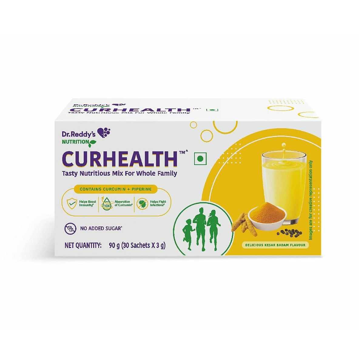 Dr. Reddy's CURHEALTH CURHEALTH - Immunity Booster Nutritious Mix Powder, Blended with Curcumin Extract & Piperine | Kesar Badam Flavour | 90g (30 ...
Dr. Reddy's CURHEALTH CURHEALTH - Immunity Booster Nutritious Mix Powder, Blended with Curcumin Extract & Piperine | Kesar Badam Flavour | 90g (30 ...