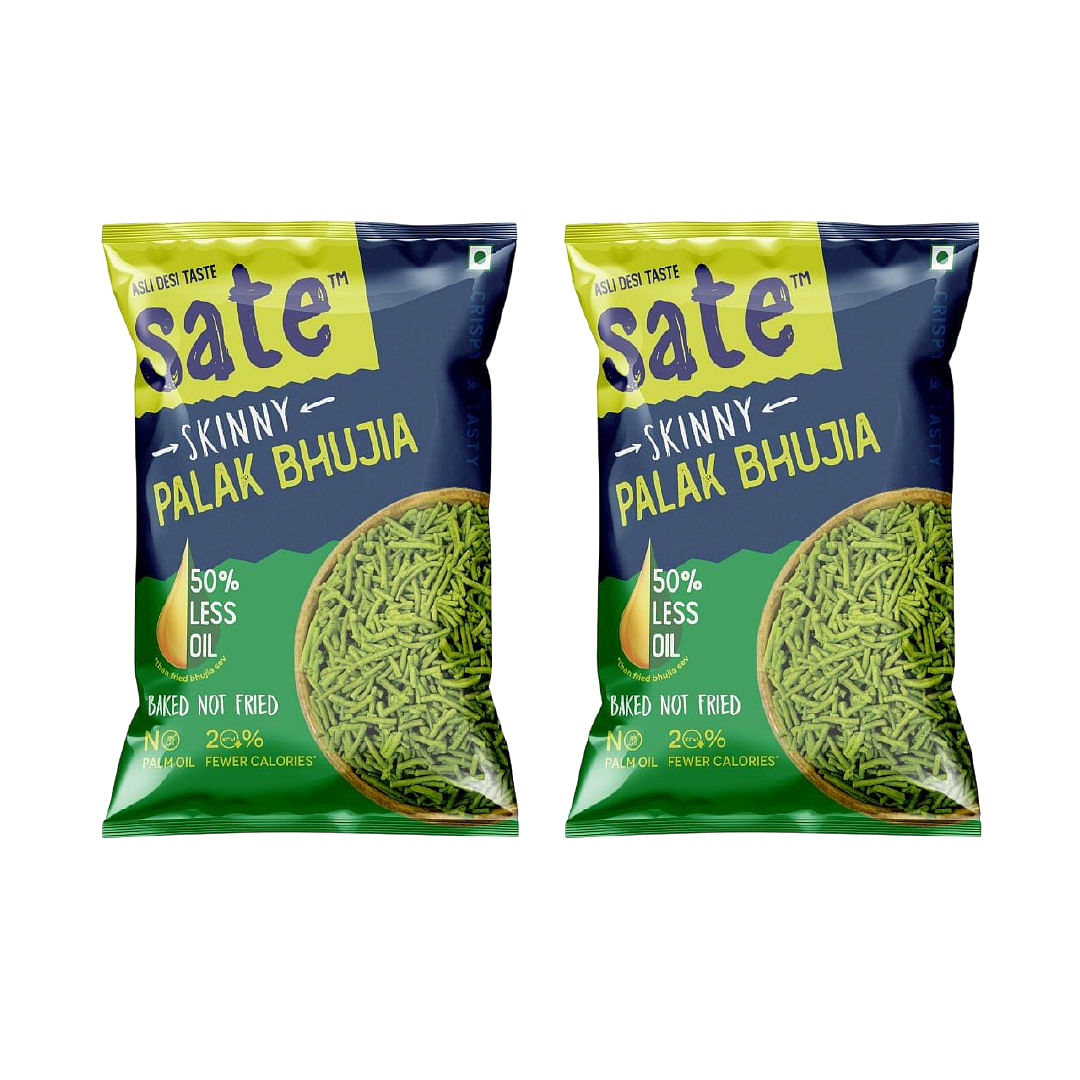 SATE Skinny tasty baked Palak Bhujia Sev with 50% Less Oil, 20% Fewer Calories. No Artificial Preservatives/Colours. No Palm Oil. Trans-Fat & Chole...
SATE Skinny tasty baked Palak Bhujia Sev with 50% Less Oil, 20% Fewer Calories. No Artificial Preservatives/Colours. No Palm Oil. Trans-Fat & Chole...