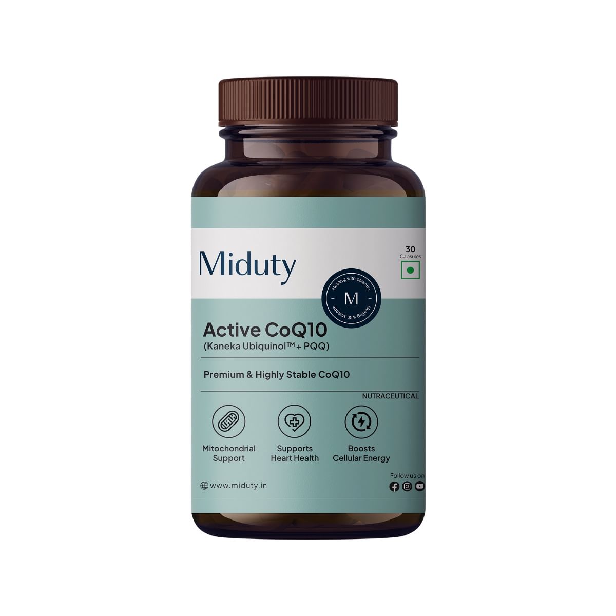 Miduty Active CoQ10 with PQQ – 100mg Kaneka Ubiquinol™️ for Heart, Energy & Brain Support - 30 Capsules
Miduty Active CoQ10 with PQQ – 100mg Kaneka Ubiquinol™️ for Heart, Energy & Brain Support - 30 Capsules