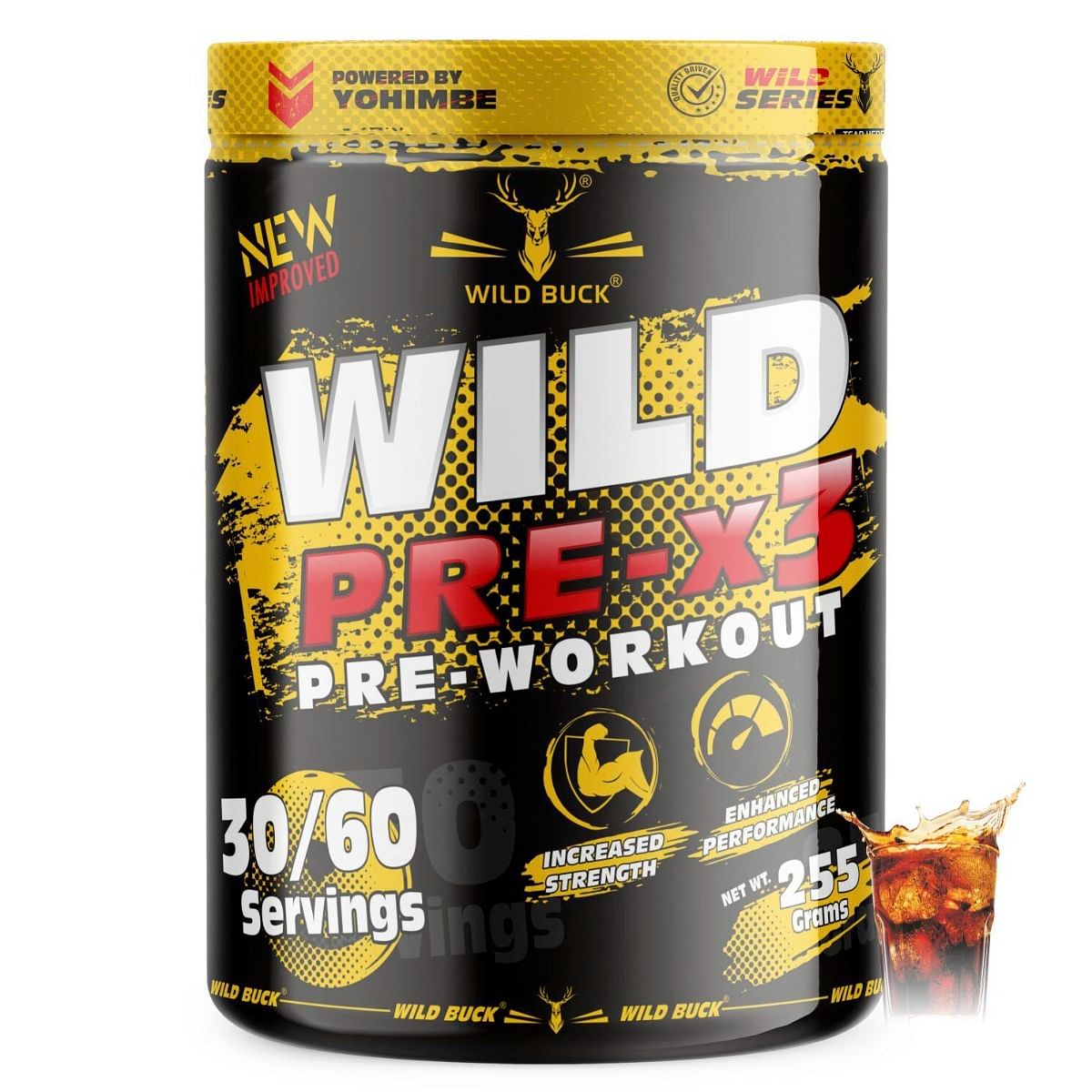 WILD BUCK Wild Pre-X3 Hardcore Pre-Workout Supplement with Creatine Monohydrate(255gm,American Cola)
WILD BUCK Wild Pre-X3 Hardcore Pre-Workout Supplement with Creatine Monohydrate(255gm,American Cola)