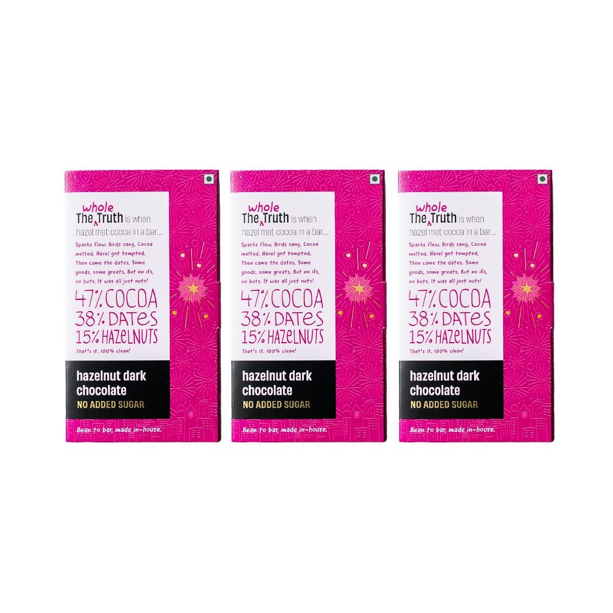 The Whole Truth Dark Chocolate - Hazelnut | Pack of 3 x80g | No Added Sugar |Sweetened Only with Dates |47% Cocoa, 38% Dates, 15% Hazelnuts | No Ar...
The Whole Truth Dark Chocolate - Hazelnut | Pack of 3 x80g | No Added Sugar |Sweetened Only with Dates |47% Cocoa, 38% Dates, 15% Hazelnuts | No Ar...