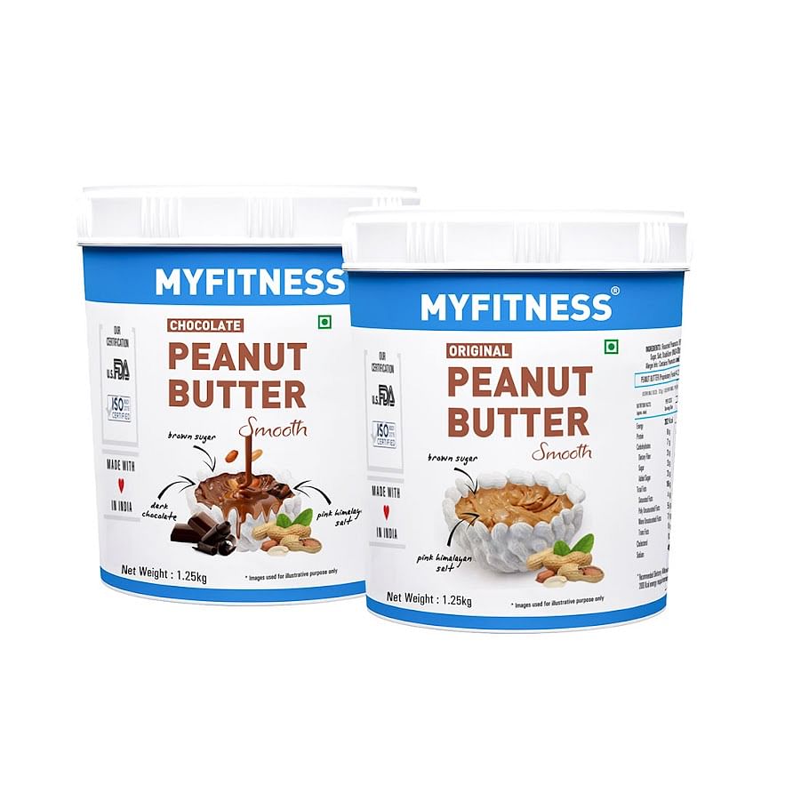 MYFITNESS Original Peanut Butter Smooth 1250gm and Chocolate Peanut Butter Smooth 1250gm Combo | 21g Protein to Boost Energy | Tasty & Healthy Nut ...
MYFITNESS Original Peanut Butter Smooth 1250gm and Chocolate Peanut Butter Smooth 1250gm Combo | 21g Protein to Boost Energy | Tasty & Healthy Nut ...